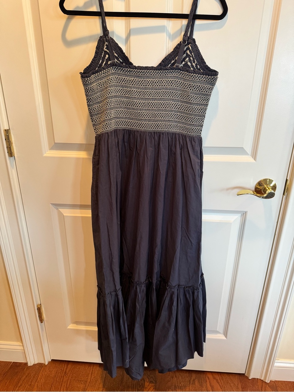 Ramy Brook Navy Lucia Smocked Bodice Maxi Dress-M - Picture 7 of 9